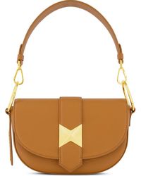 Mac Duggal - Plated Hardware Grain Leather Saddle Bag - Lyst