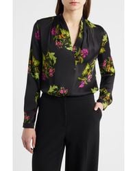 Kobi Halperin - Palm Print Stretch Silk Top - Lyst