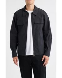NN07 - Alban 5721 Cotton Seersucker Zip-Up Shirt Jacket - Lyst