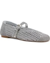 Stuart Weitzman - Leora Metallic Mary Jane Flat - Lyst