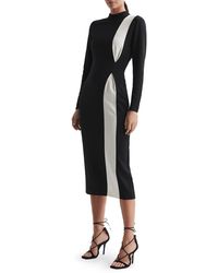 Reiss - Millie Colorblock Long Sleeve Midi Dress - Lyst
