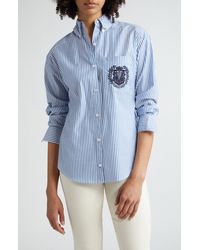 Veronica Beard - Daroda Stripe Cotton Poplin Button-up Shirt - Lyst