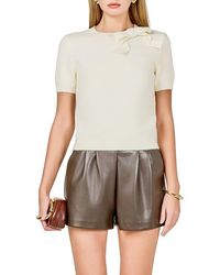 Endless Rose - Bow Detail Short Sleeve Sweater - Lyst