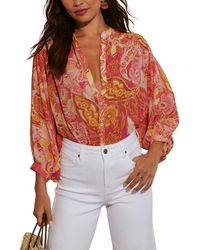 Vici Collection - maggie Floral Chiffon Button-up Shirt - Lyst