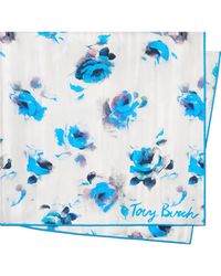 Tory Burch - Floral Rose Square Silk Neckerchief - Lyst