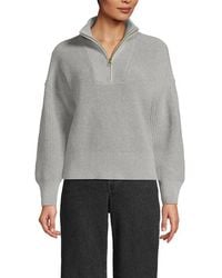 Lands' End - Drifter Shaker Wedge Quarter Zip Sweater - Lyst