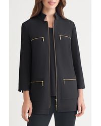 Ming Wang - Deco Stretch Crepe Utility Jacket - Lyst