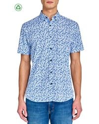 Con.struct - Slim Fit Blueberry Floral Recycled 4-Way Stretch Performance Short Sleeve Shirt - Lyst