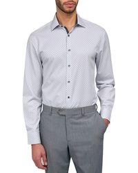 W.r.k. - W. R.k Slim Fit Geometric Print Recycled Performance Stretch Dress Shirt - Lyst