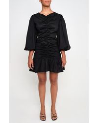 The Lulo Project - Fuego Ruched Balloon Sleeve Stretch Cotton Fit & Flare Dress - Lyst