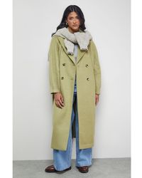 Warehouse - Oversized Pleat Back Detail Maxi Coat - Lyst