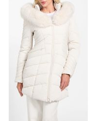 Guess - New Oxana Mixed Media Puffer Coat - Lyst