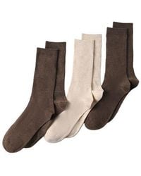 Lands' End - 3-Pack Cotton Core Crew Socks - Lyst