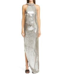 off white ruffle mesh gown