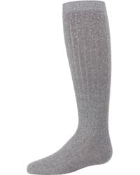 Memoi - Ribbed Gemstone Knee High Socks - Lyst