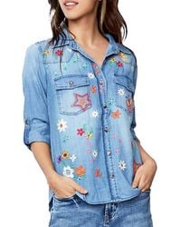 Billy T - Sketchbook Embroidered Button-Up Shirt - Lyst