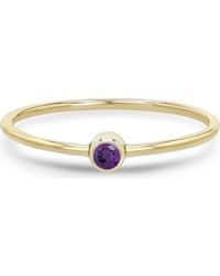 Zoe Chicco - 14K Bezel Birthstone Stacking Ring - Lyst