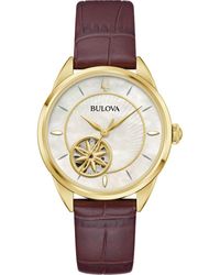 Bulova - Sutton Automatic Leather Strap Watch, 34.5Mm - Lyst