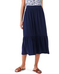 NZT by NIC+ZOE - Nzt By Nic+zoe Tiered Cotton Blend A-line Midi Skirt - Lyst