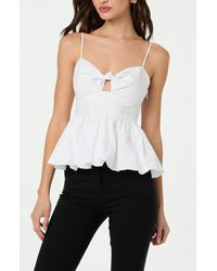 Astr - Cotton Twist Cutout Bubble Peplum Camisole - Lyst