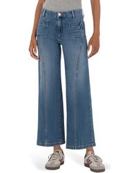 Kut From The Kloth - Patch Pocket Mid Rise Ankle Wide Leg Jeans - Lyst