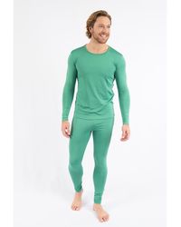 Leveret - Two-Piece Thermal Long Sleeve Solid Pajamas - Lyst
