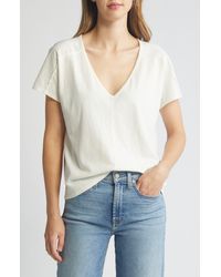 PAIGE - Yelena Cotton & Linen V-neck T-shirt - Lyst
