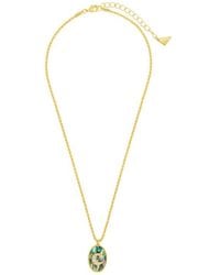 Sterling Forever - Carrie Cubic Zirconia & Abalone Moon Pendant Necklace - Lyst