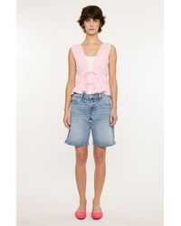 Kancan - Margo Essentials Mid Rise Bermuda Denim Shorts - Lyst