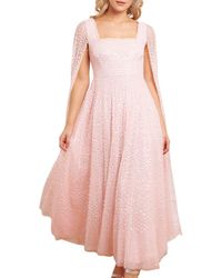Needle & Thread - Scatter Dot Cape Sleeve Ankle Gown - Lyst