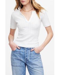 Madewell - Pointelle Crewneck Short Sleeve T-Shirt - Lyst