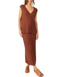 Free People - Veda Cotton Blend Sleeveless Sweater & Skirt Set - Lyst