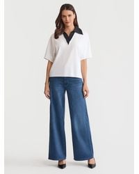 Misook - Mixed Media Soft Knit Shirt - Lyst