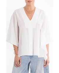 ocean + main - Butterfly Sleeve Cotton Caftan Top - Lyst