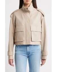 Fleurette - Maeve Crop Leather Moto Jacket (Nordstrom Exclusive) - Lyst
