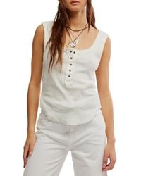 Free People - Bryson Cotton Rib Henley Tank - Lyst
