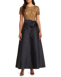 Pisarro Nights - Beaded Bodice Mixed Media Gown - Lyst