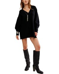 Free People - Chelsea V-Neck Tunic Sweater - Lyst