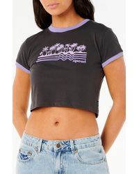 Rip Curl - Neon Isles Cotton Graphic Baby Tee - Lyst