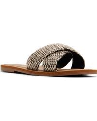 Roxy - Andreya Raffia Slide Sandal - Lyst