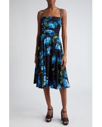 Dolce & Gabbana - Bluebell Floral Print Charmeuse A-line Dress - Lyst