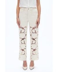 Bayeas - Lace Straight Leg Jeans - Lyst
