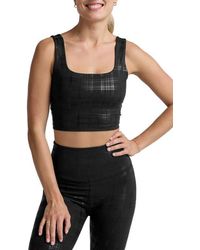 Beyond Yoga - Beyond The Studio Plaid Metallic Crop Tank - Lyst