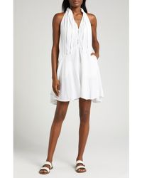Elan - Button Front Cotton Cover-Up Minidress - Lyst
