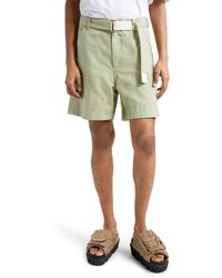 Sacai - Carhartt Wip Belted Cotton Canvas Shorts - Lyst