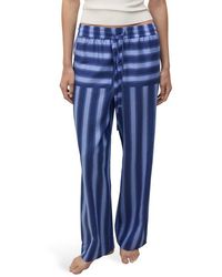 Mango - Stripe Wide Leg Pajama Pants - Lyst