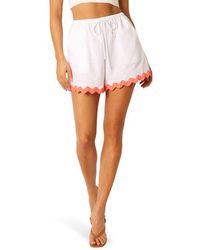 Petal & Pup - Harry Rickrack Trim Cotton & Linen Drawstring Shorts - Lyst