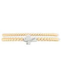 Cuffed By Nano - Marble Cross Juno 14K Filled Bead Bracelet Two Stack - Lyst
