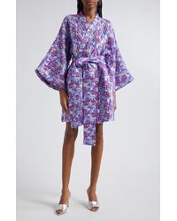 La Vie Style House - Floral Brocade Long Sleeve Wrap Style Dress - Lyst