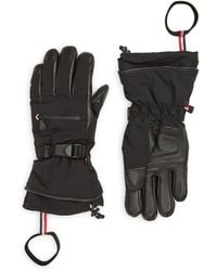 3 MONCLER GRENOBLE - Leather Trim Ski Gloves - Lyst